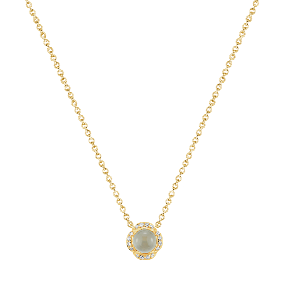 Náhrdelník s diamanty a prehnitem Genevieve