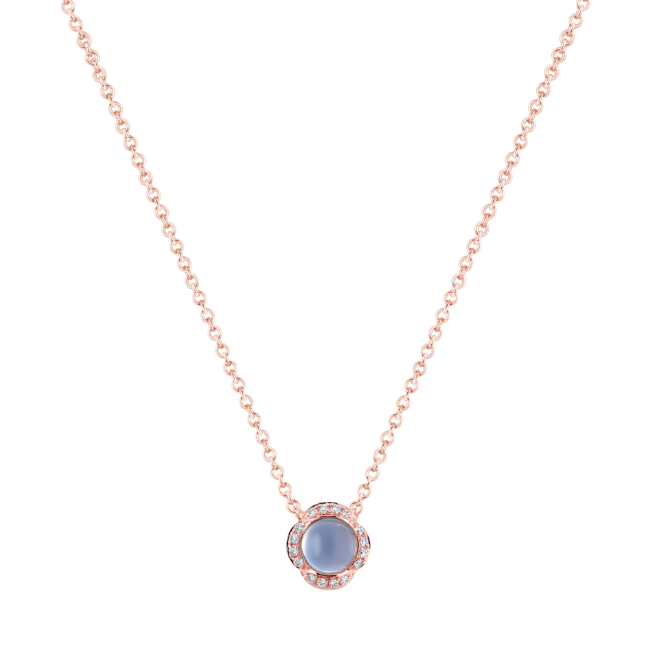 Náhrdelník s diamanty a chalcedonem Genevieve