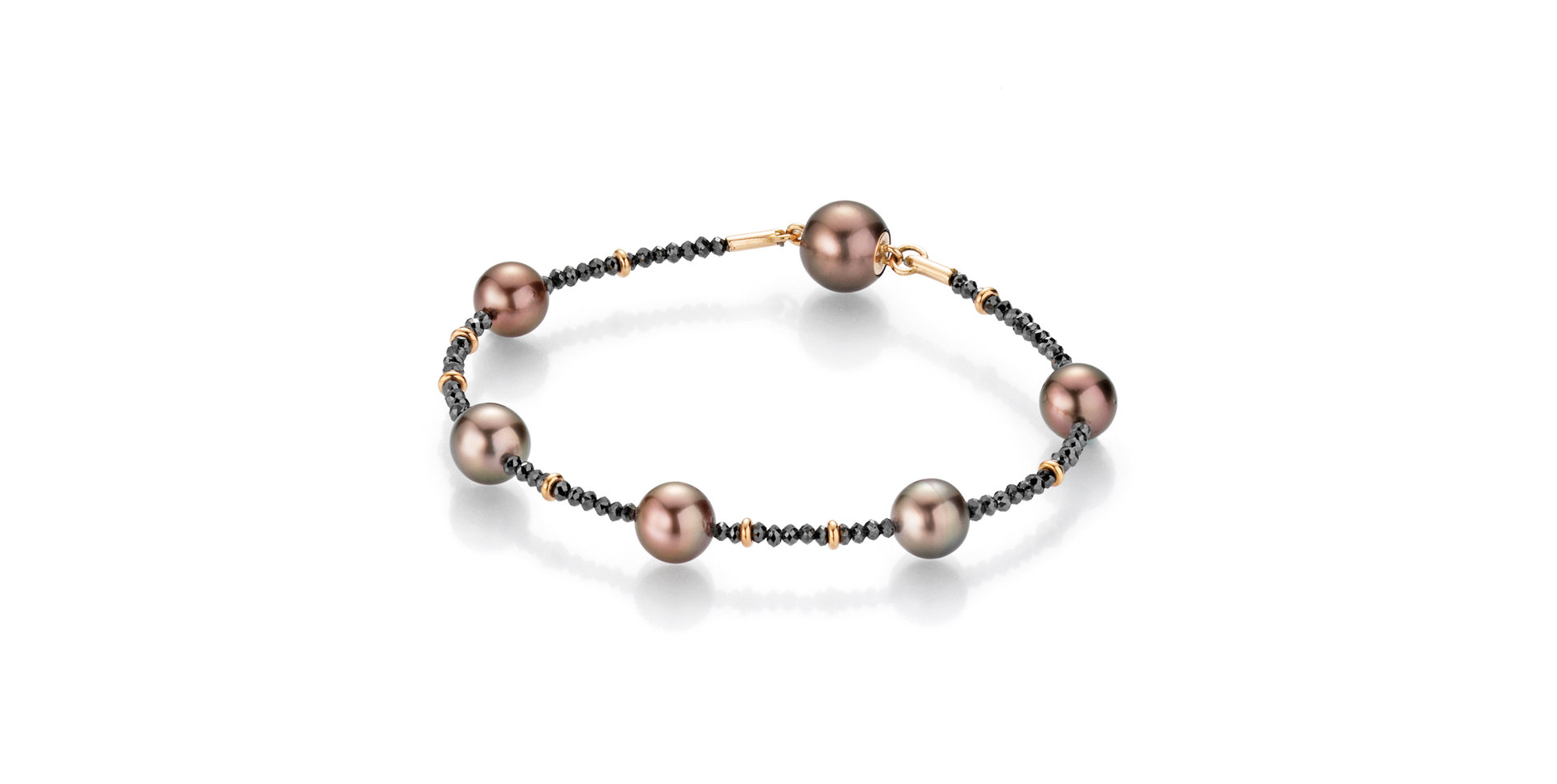 Náramek s diamanty a mořskými multicolor perlami Castaway