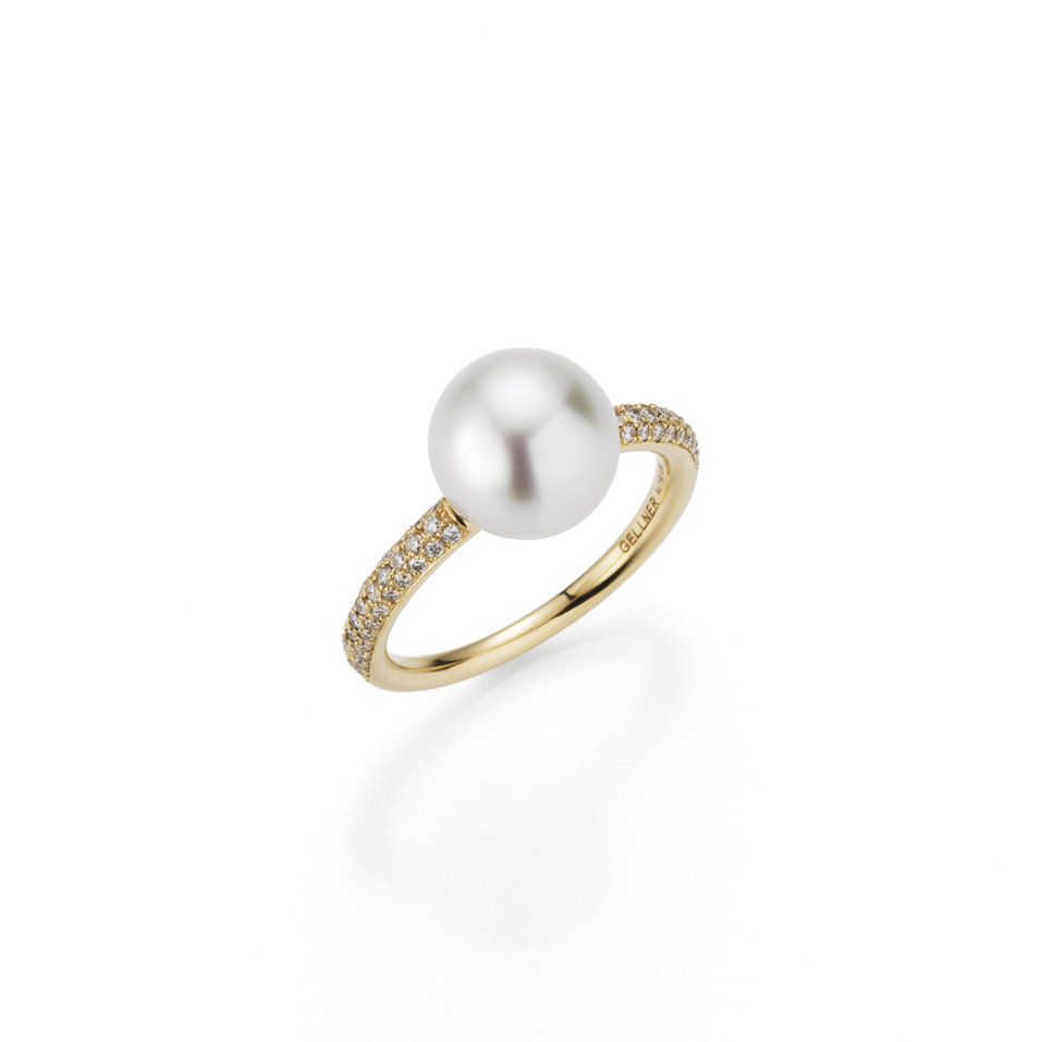 Prsten s diamanty a perlou Modern Classics