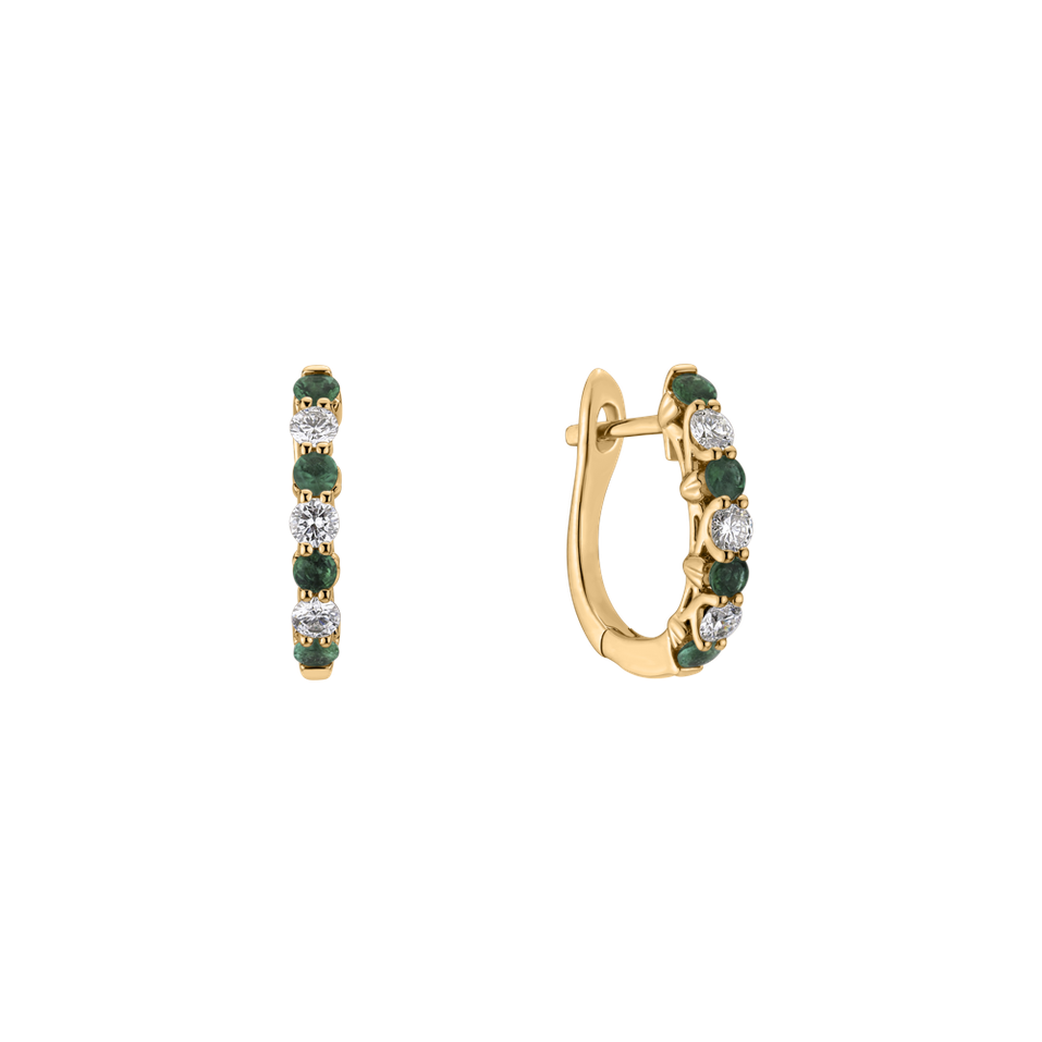 Náušnice s diamanty a smaragdy Gem Grace