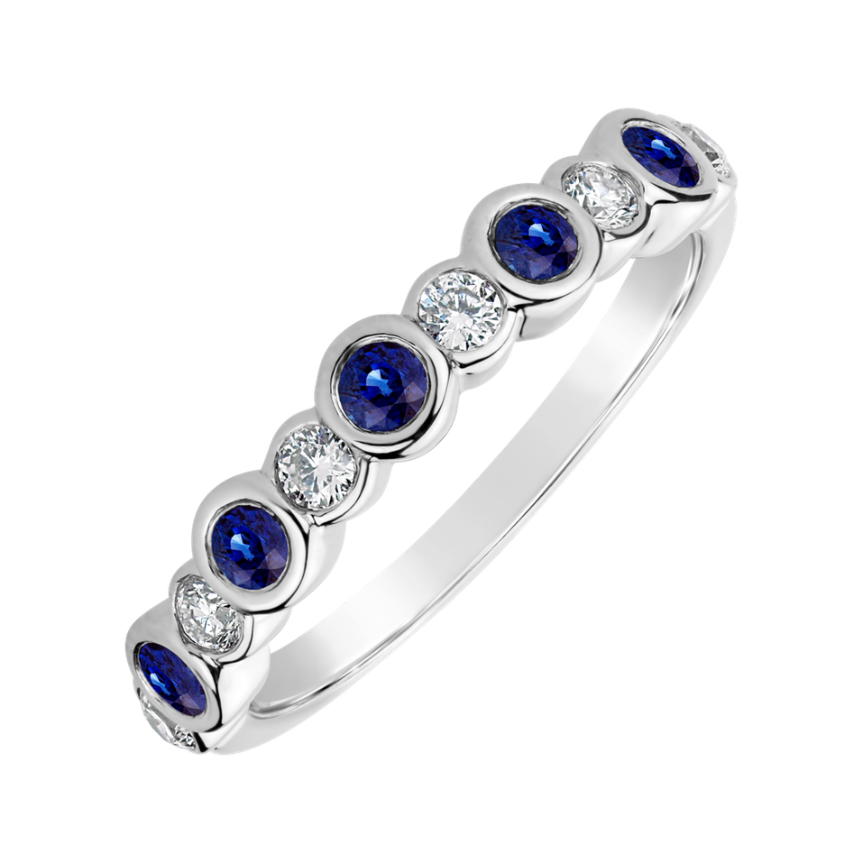 Prsten s diamanty a safíry Passion Dots