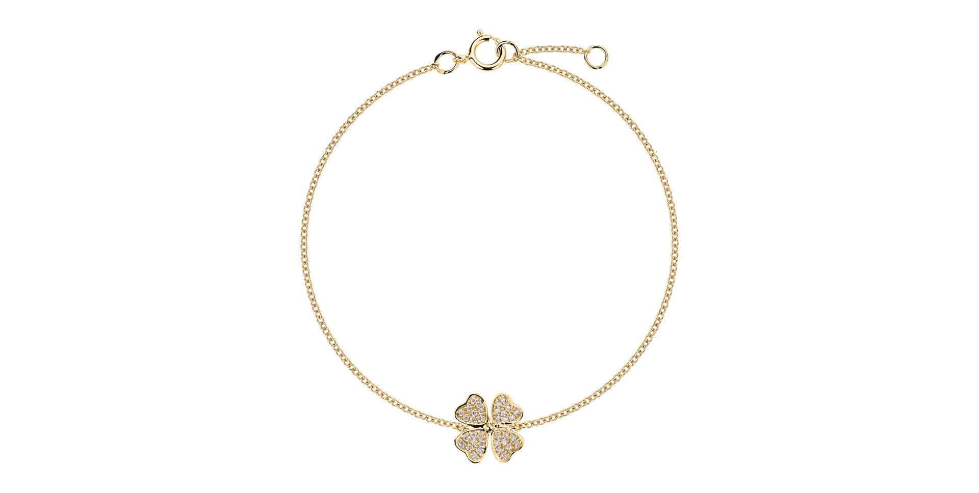 Náramek s diamanty Four Leaf Clover