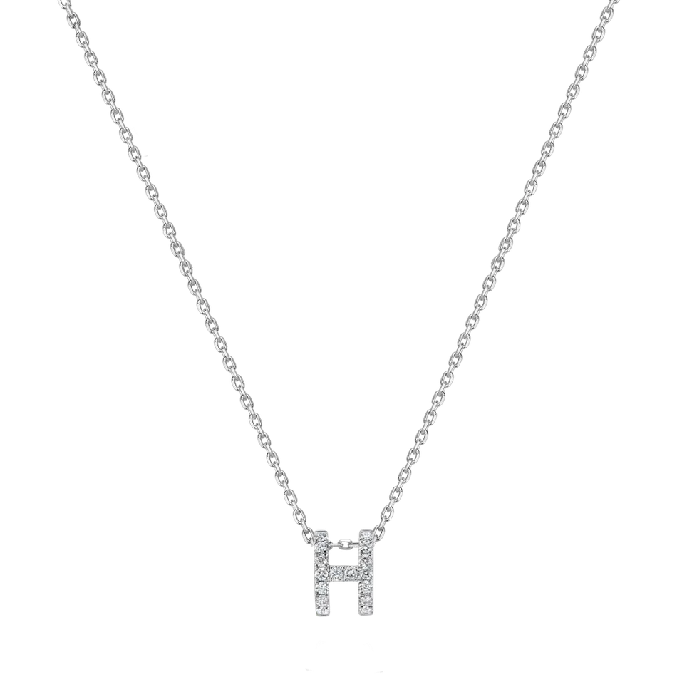 Náhrdelník s diamanty Glittering Letter H