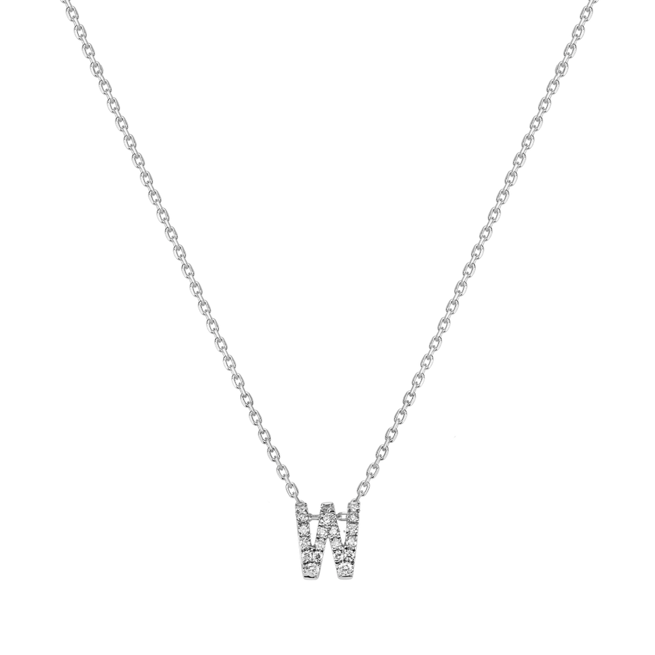 Náhrdelník s diamanty Glittering Letter W