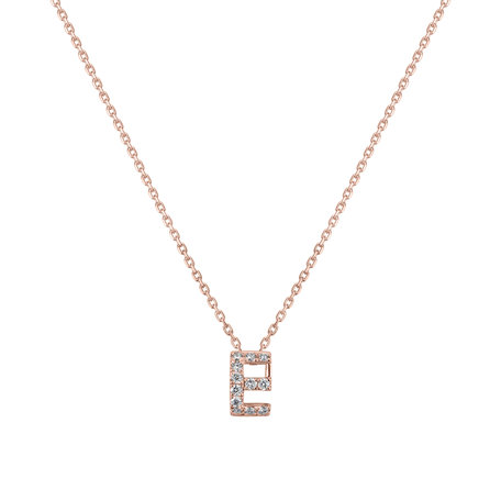 Náhrdelník s diamanty Glittering Letter E