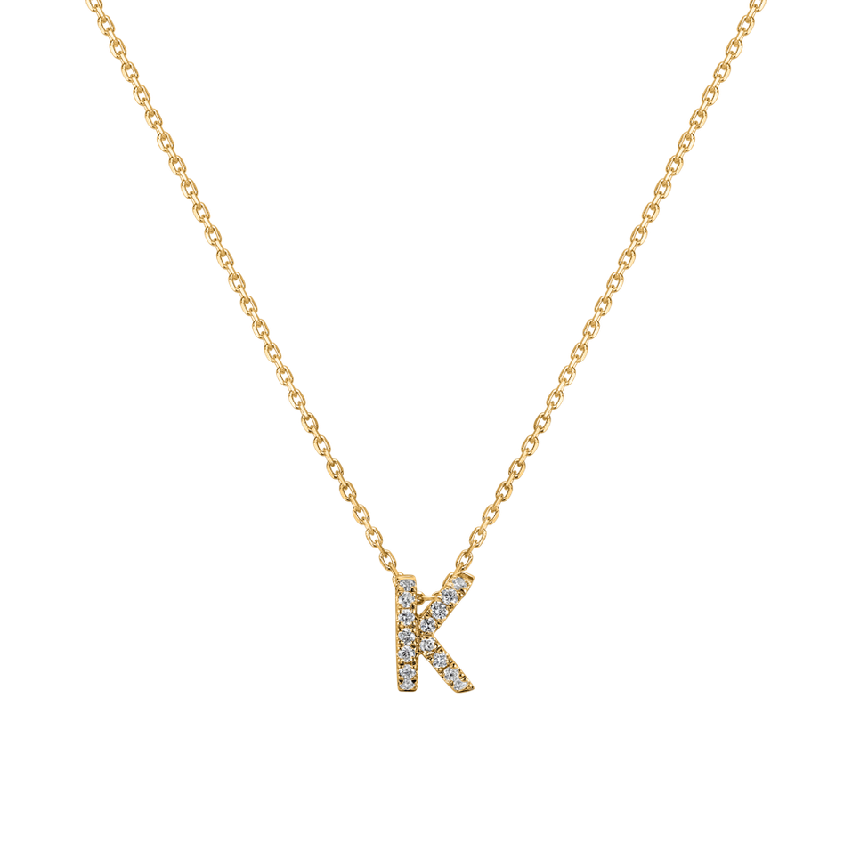 Náhrdelník s diamanty Glittering Letter K