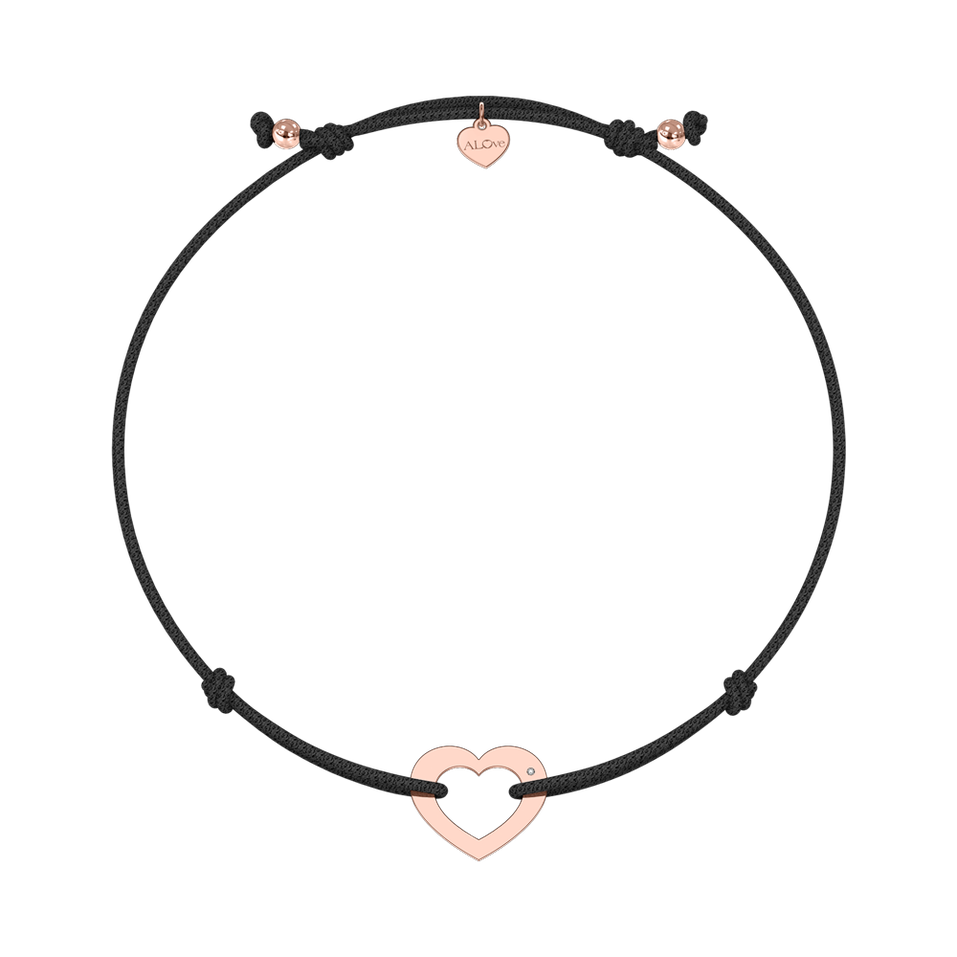 Diamantový náramek se šňůrkou Love