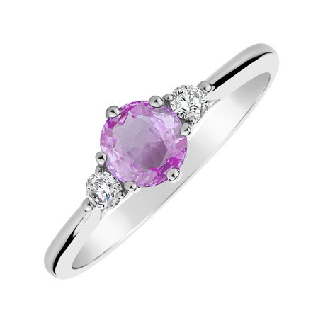 Prsten s diamanty a safírem pink Midnight Serenity