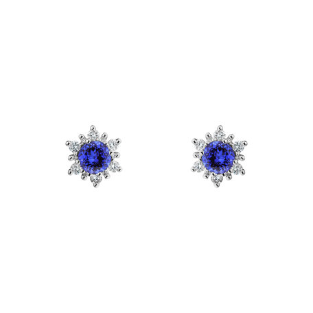 Náušnice s tanzanitem a diamanty Snow Star