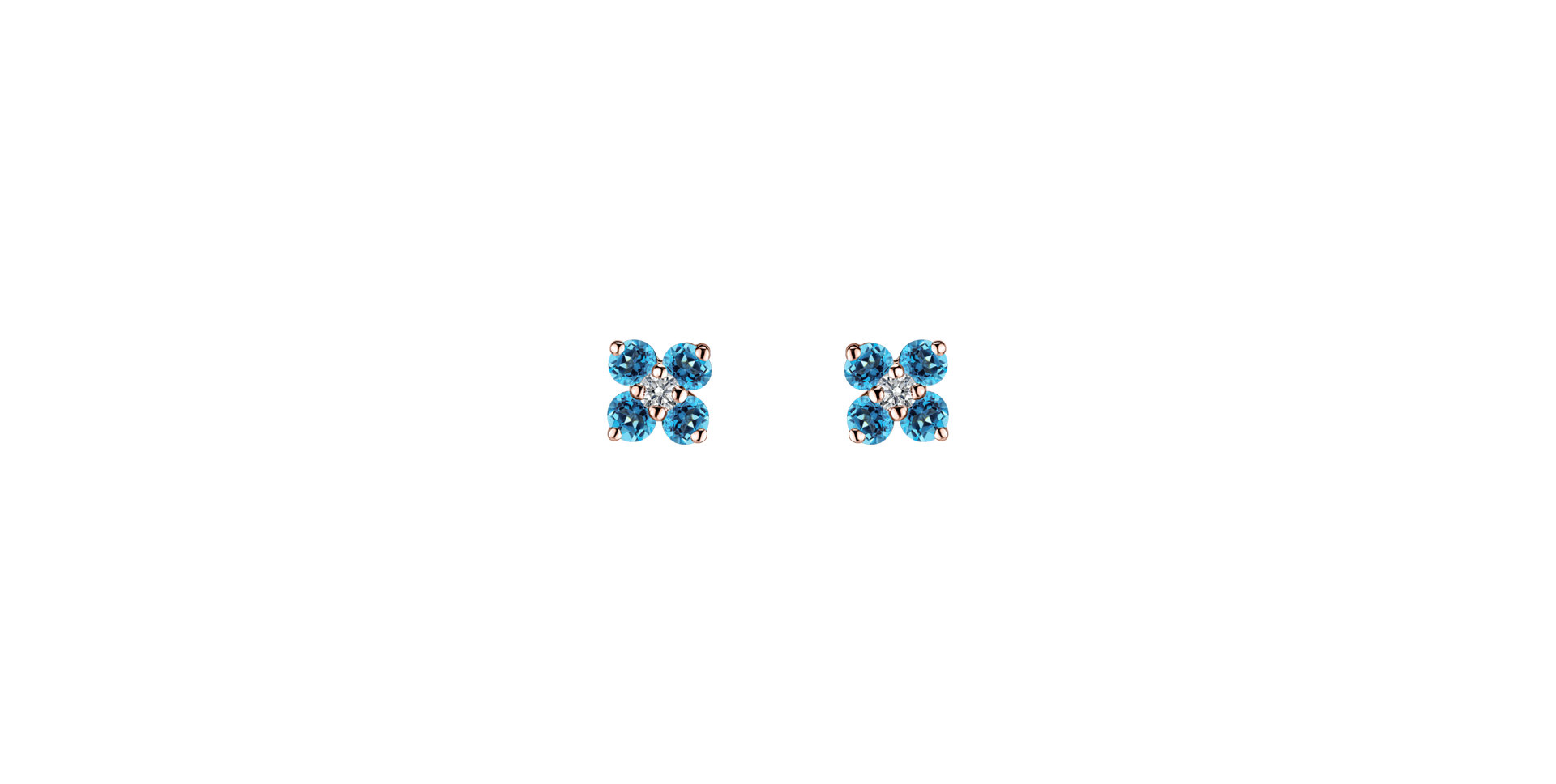 Náušnice s diamantem a topazy swiss Divine Bloom