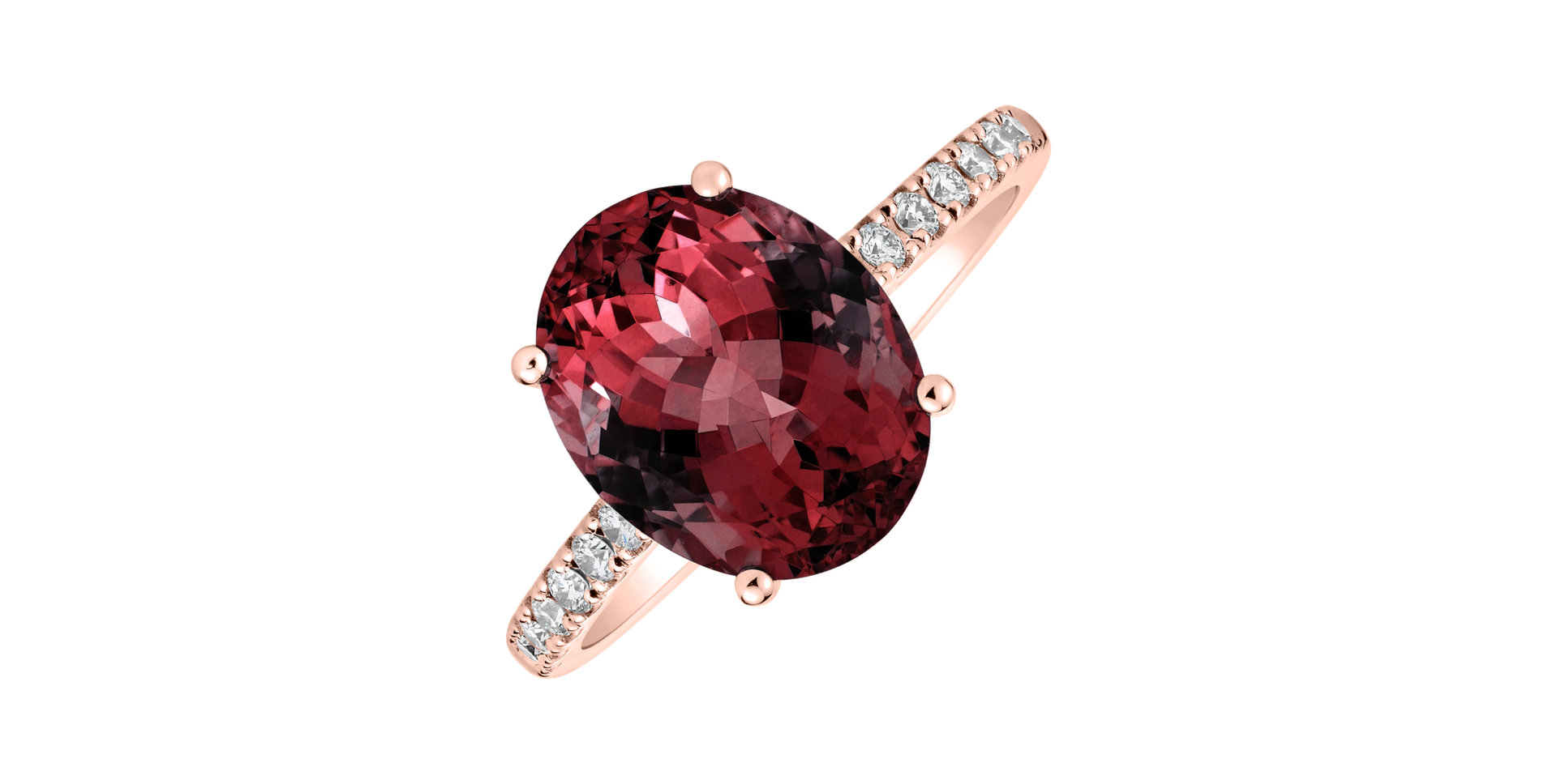 Prsten s diamanty a rhodolitem Playful Glamour