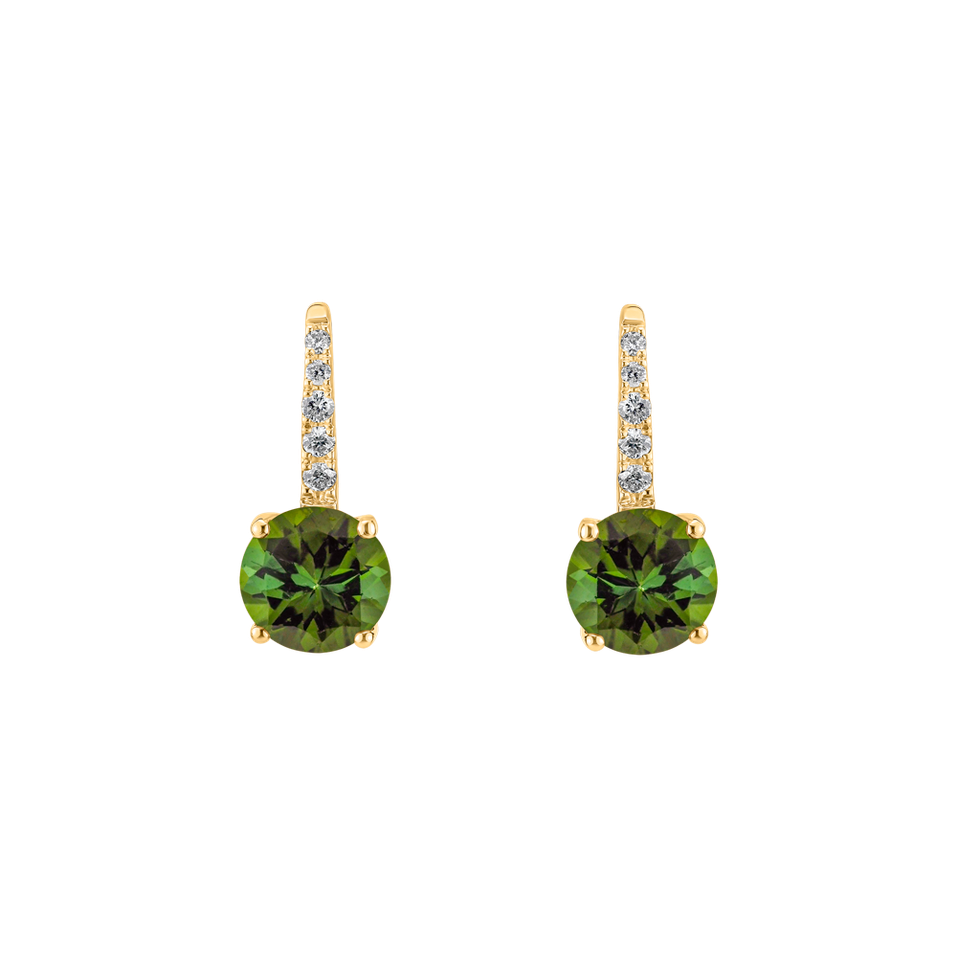 Náušnice s turmalínem a diamanty Fairytale Gentility