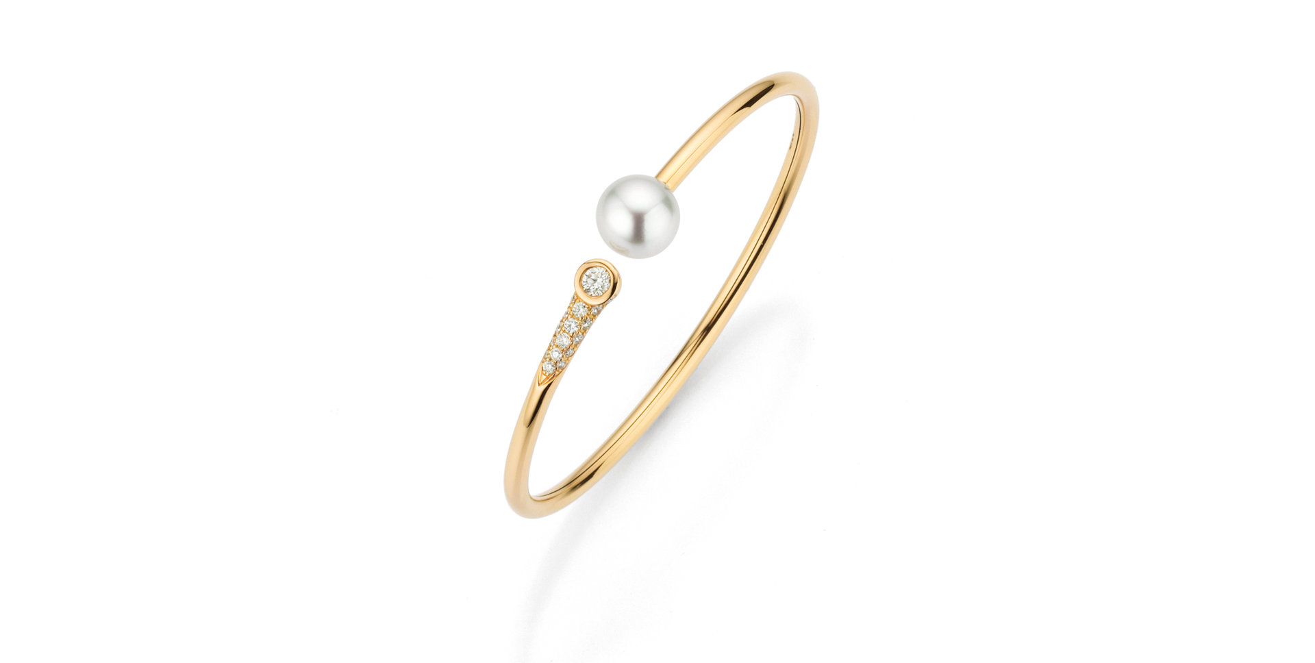 Náramek s diamanty a mořskou bílou Jižní perlou Modern Classic