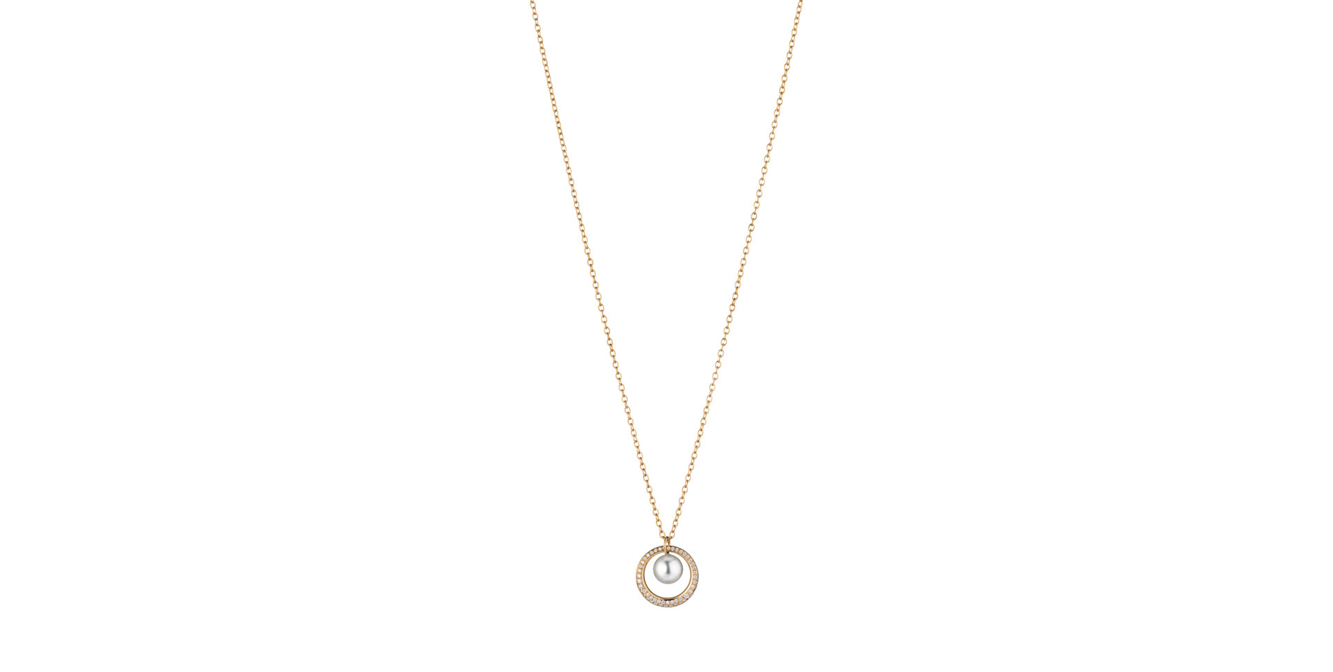 Náhrdelník s diamanty a perlou Moderrn Classics