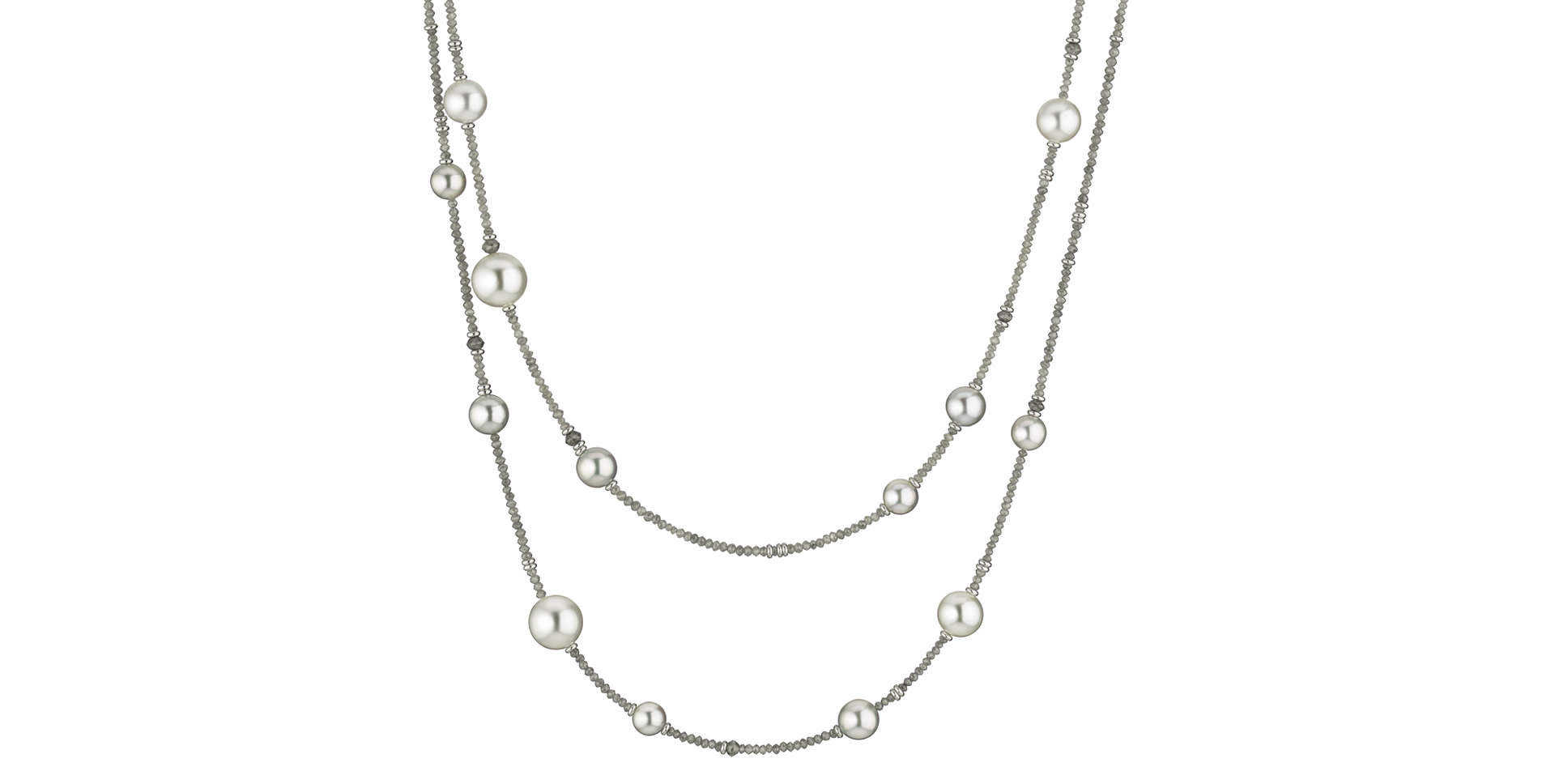 Náhrdelník s diamanty a perlami Castaway