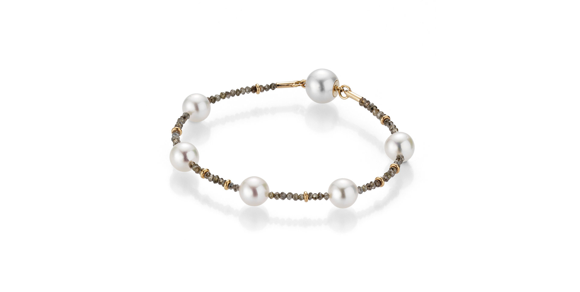 Náramek s diamanty a perlami Castaway