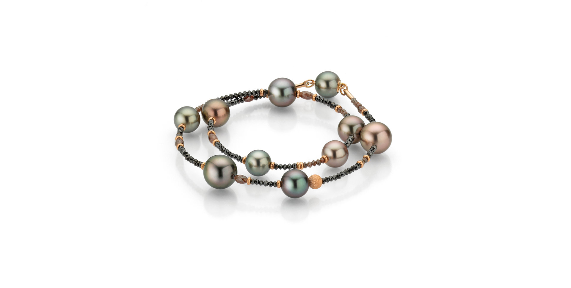 Náramek s diamanty a mořskými multicolor tahitskými perlami Castaway