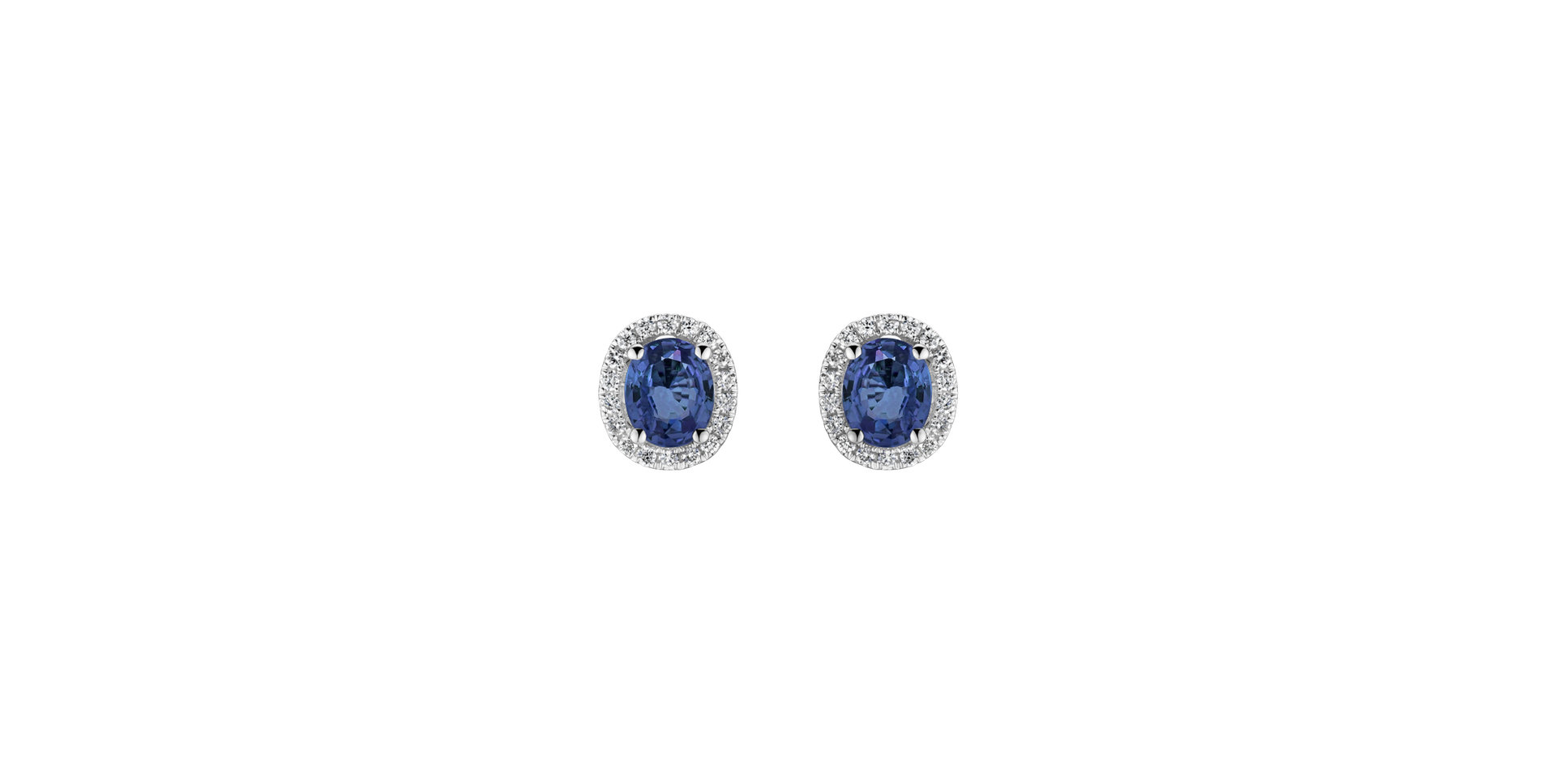 Náušnice s diamanty a safírem Imperial Sapphire