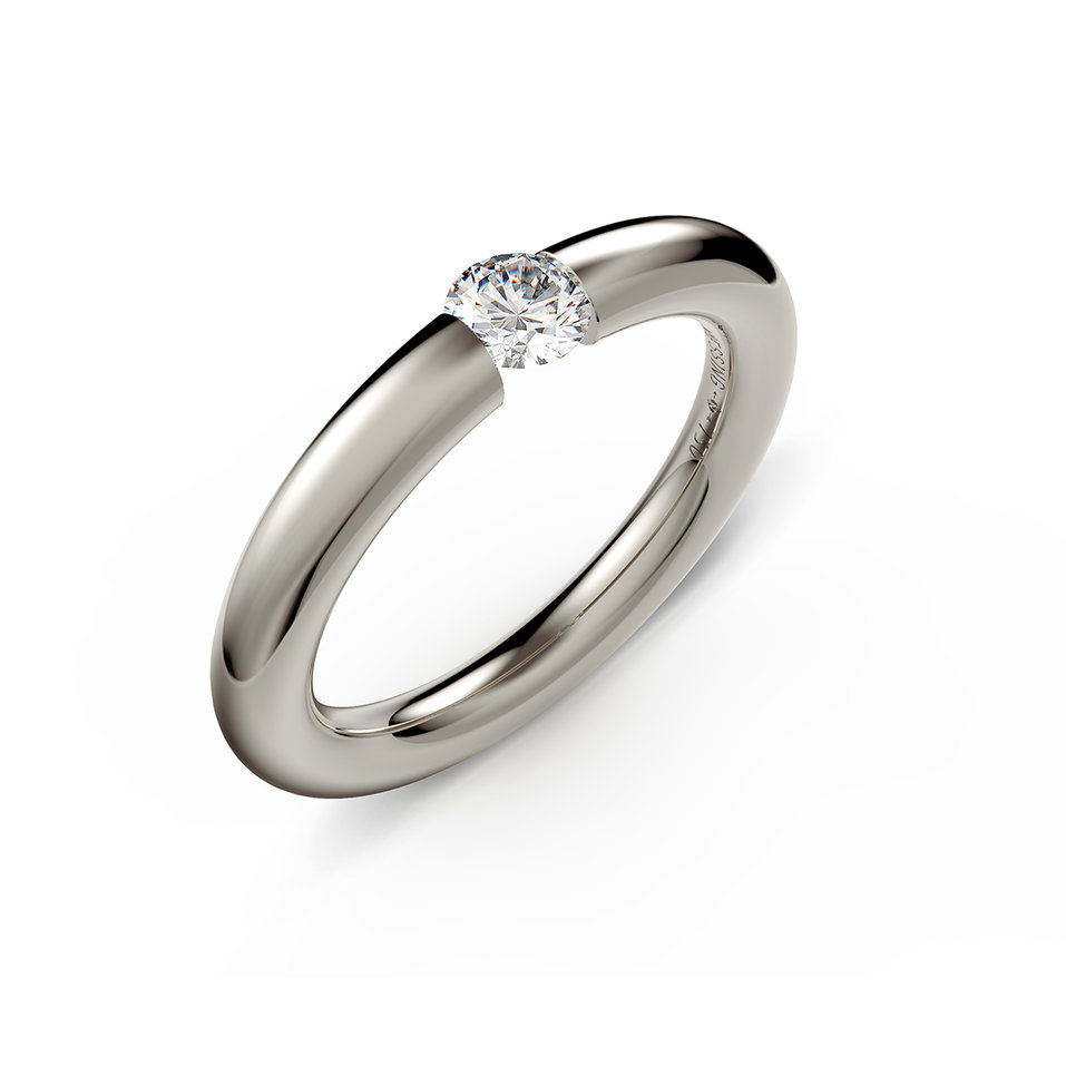 Prsten s diamantem Spannring Round