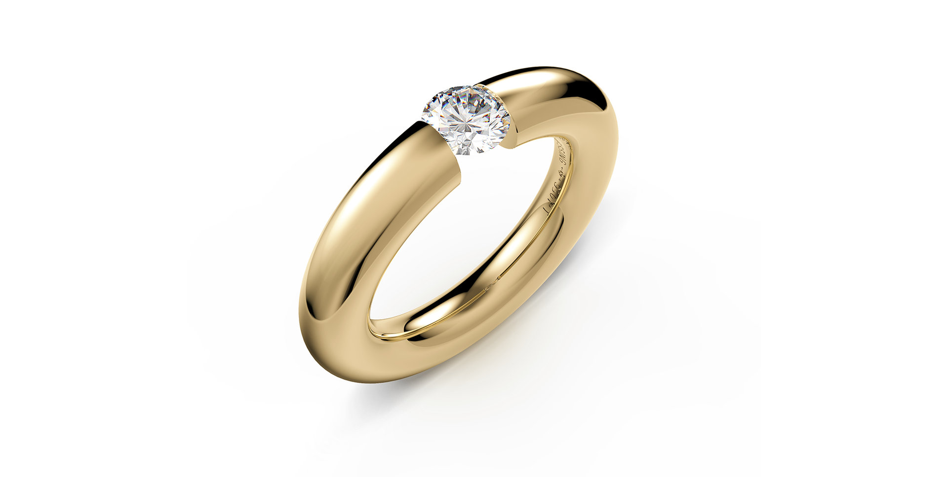 Prsten s diamantem Spannring