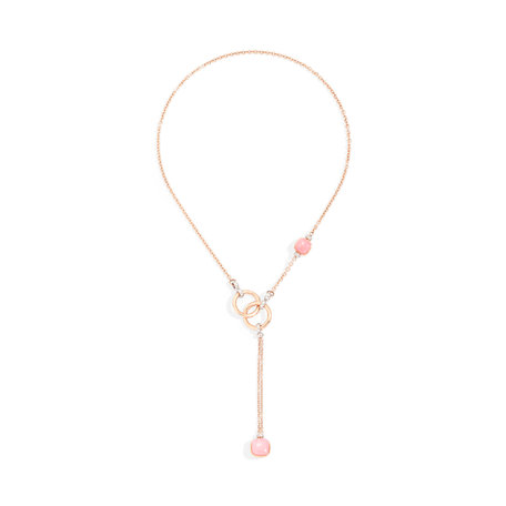 Náhrdelník s diamanty, růženínem a chalcedonem Nudo