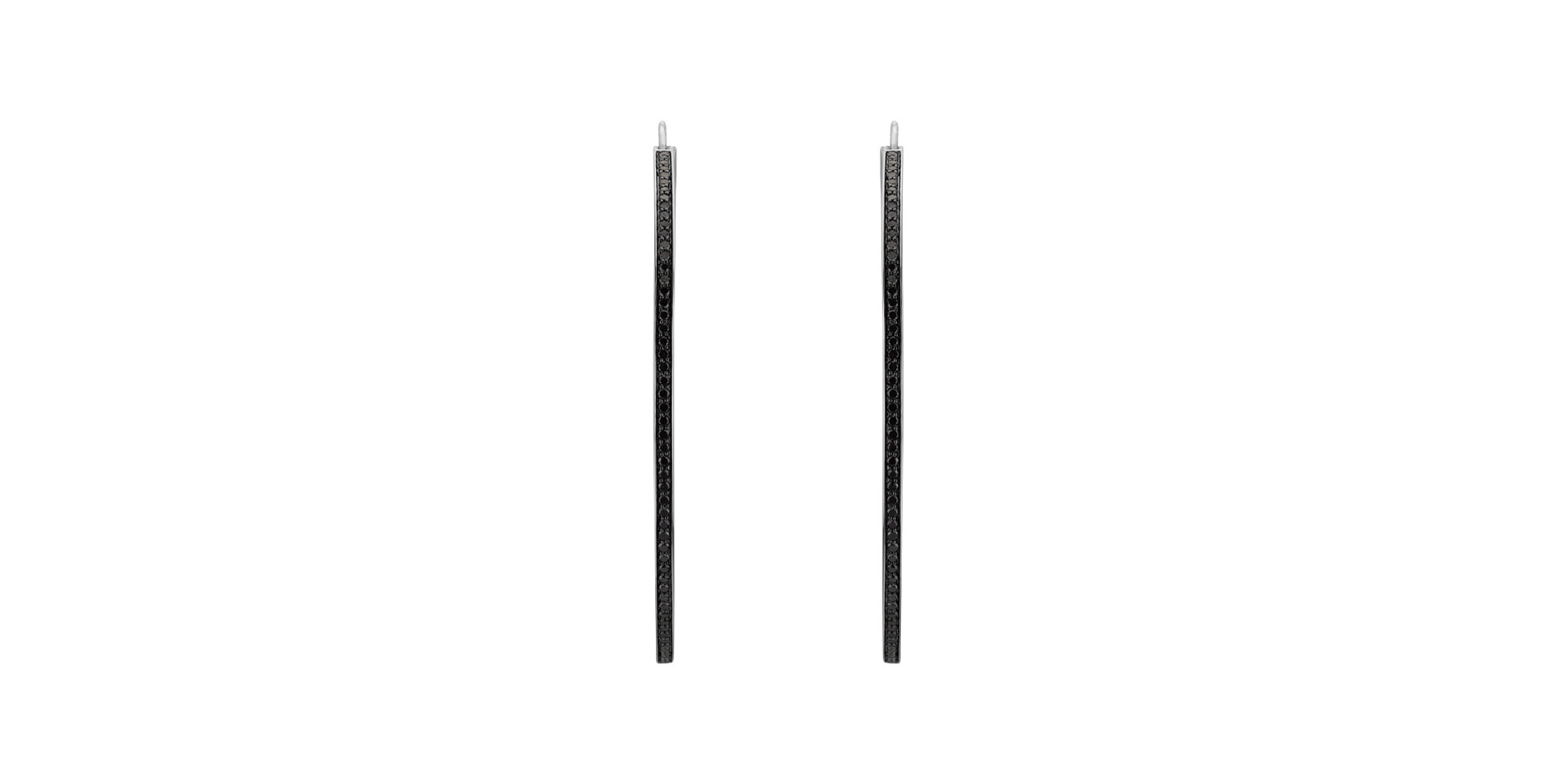 Náušnice s černými a bílými diamanty Tender Touch