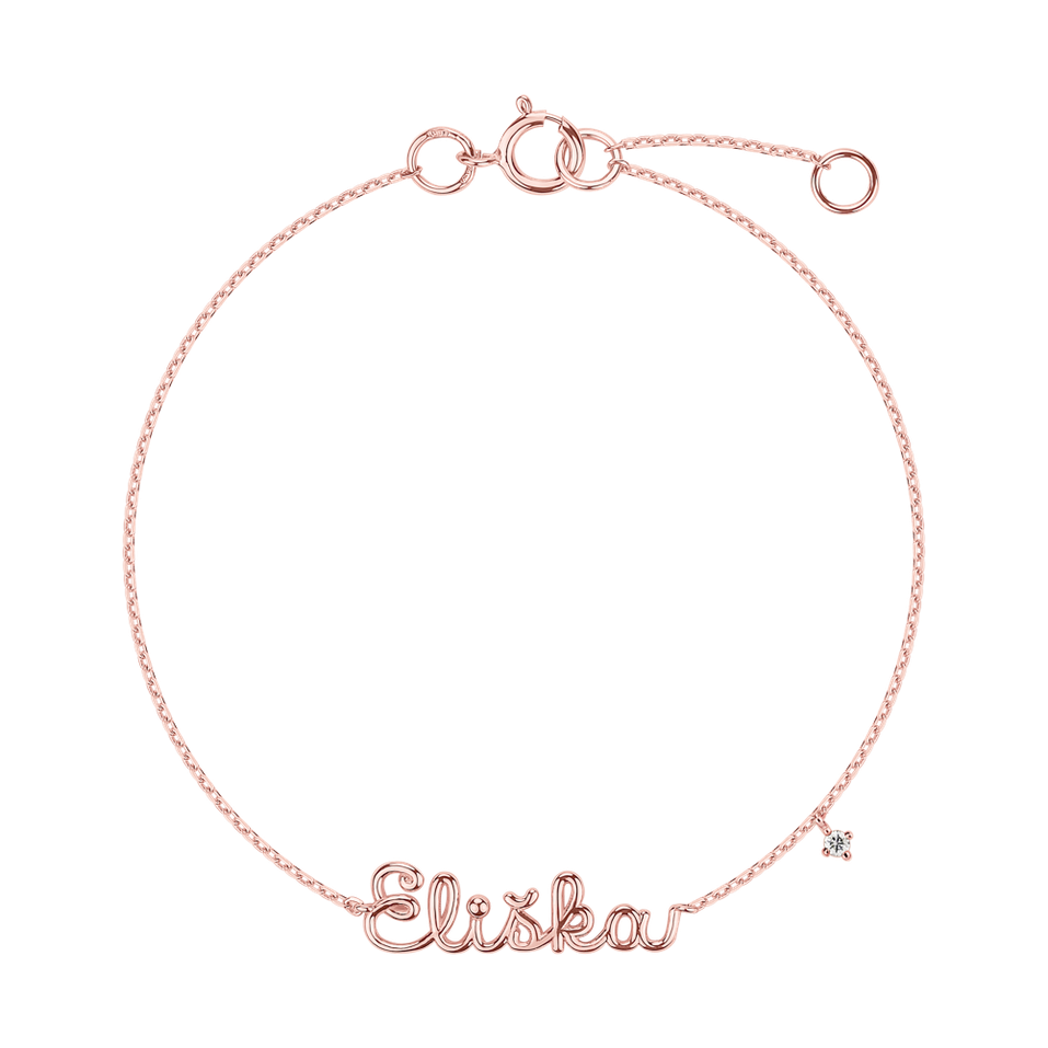 Náramek s diamantem Curly Name