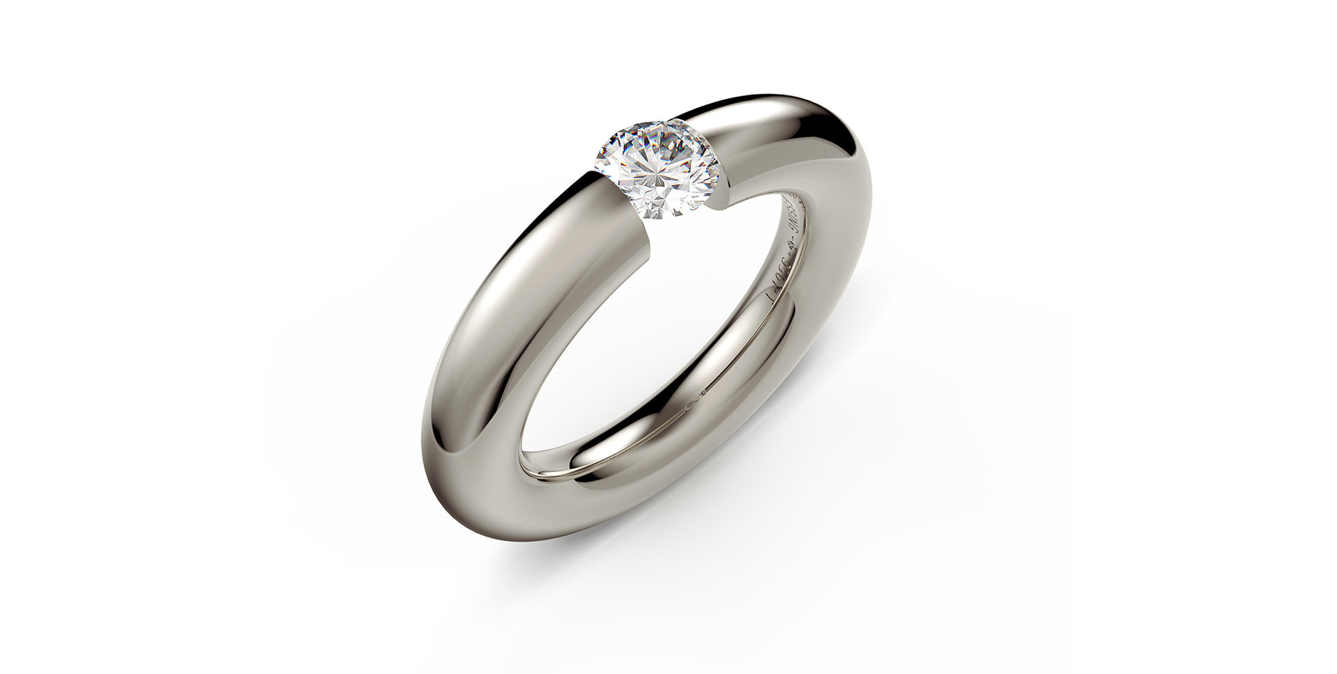 Prsten s diamantem Spannring Round