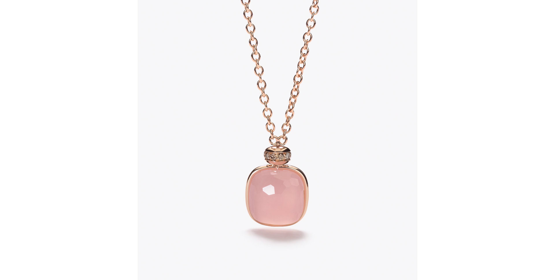 Náhrdelník s růženínem, chalcedonem a diamanty Nudo