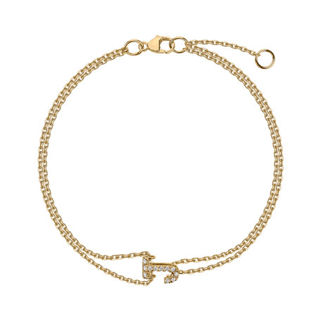 Náramek 14kt žluté zlato s diamantem Magic Letter