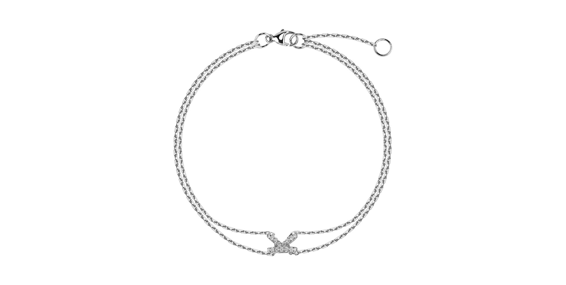 Náramek 14kt bílé zlato s diamantem Magic Letter