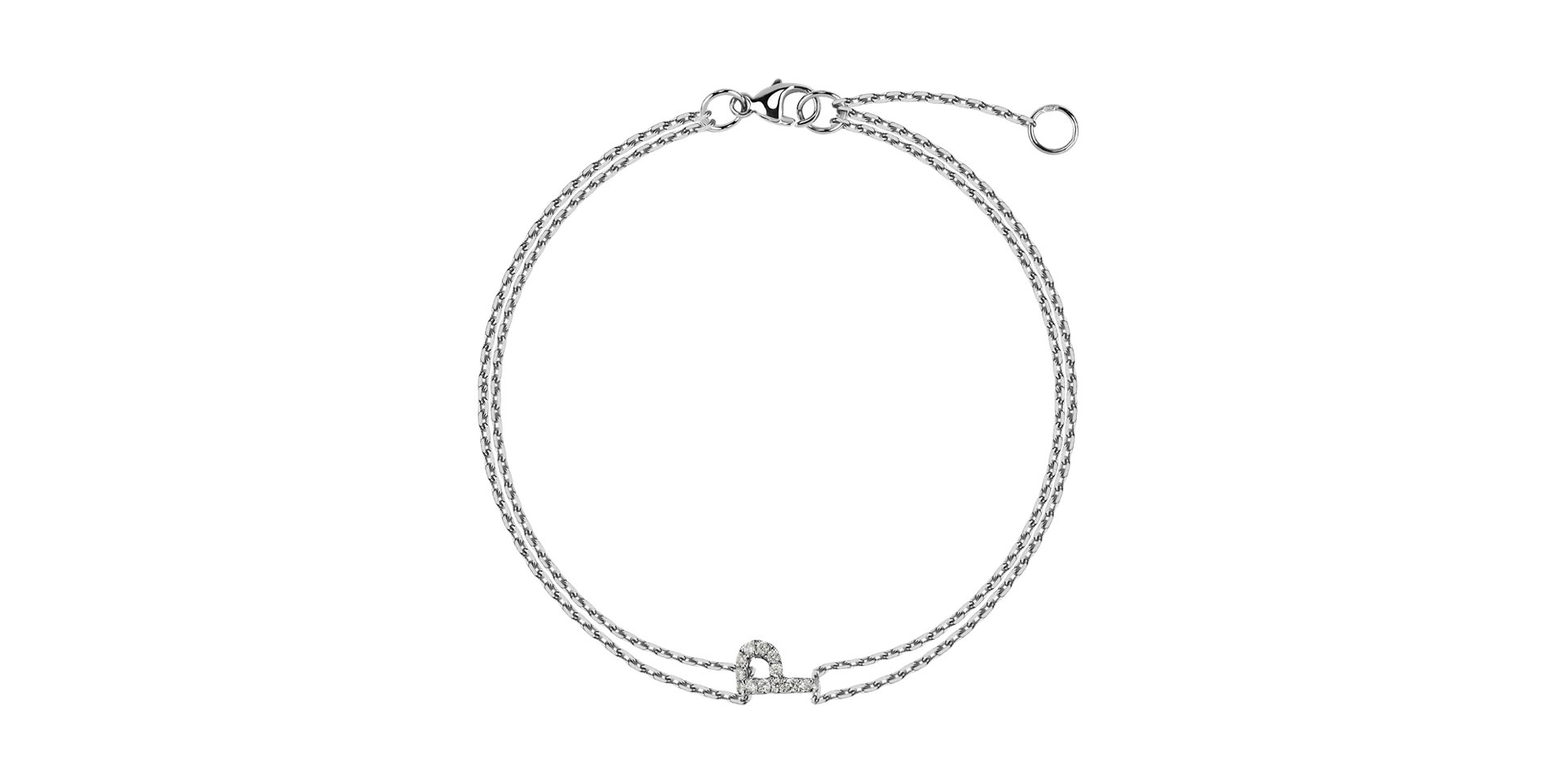 Náramek 14kt bílé zlato s diamantem Magic Letter