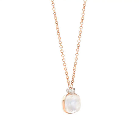 Náhrdelník s diamanty, topazem a perletí Nudo Mini