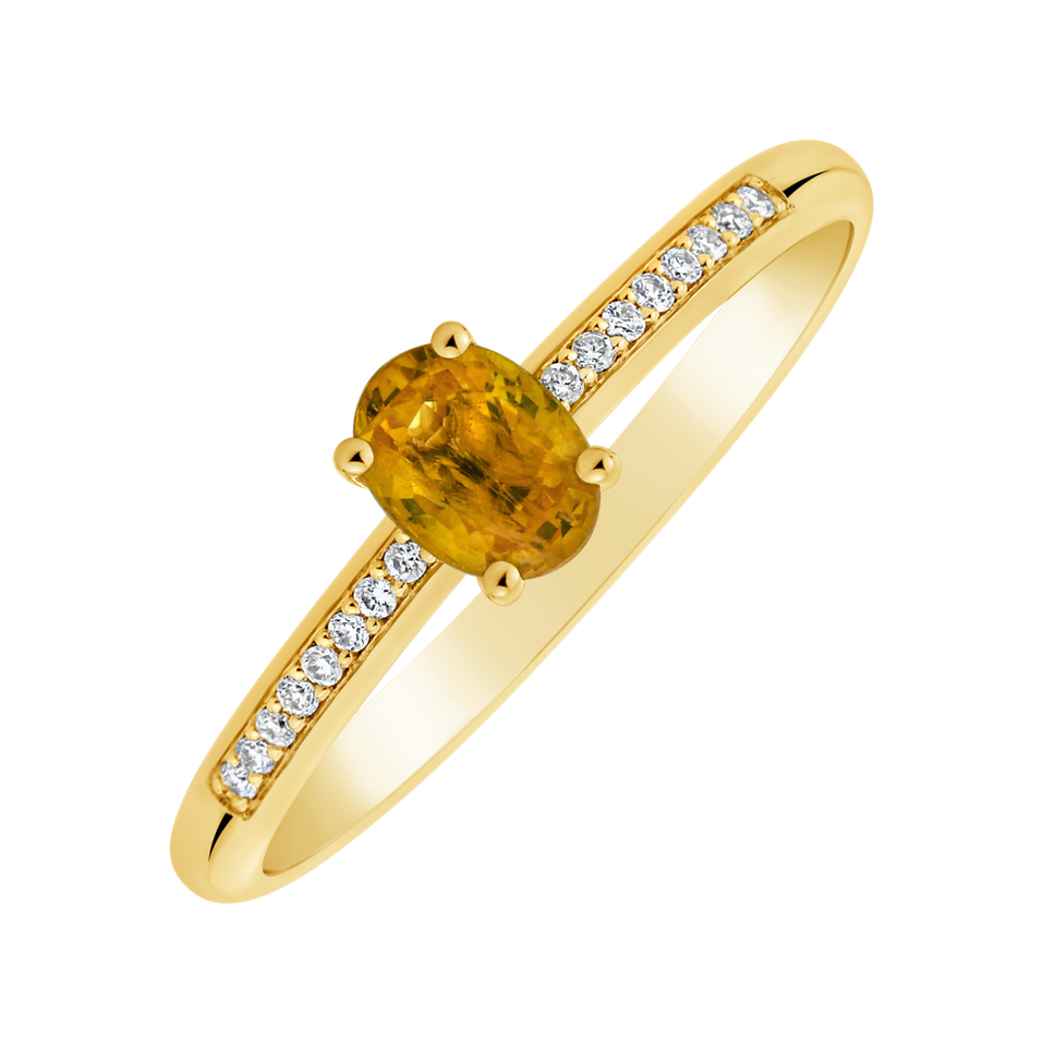 Prsten s diamanty a safírem Princess