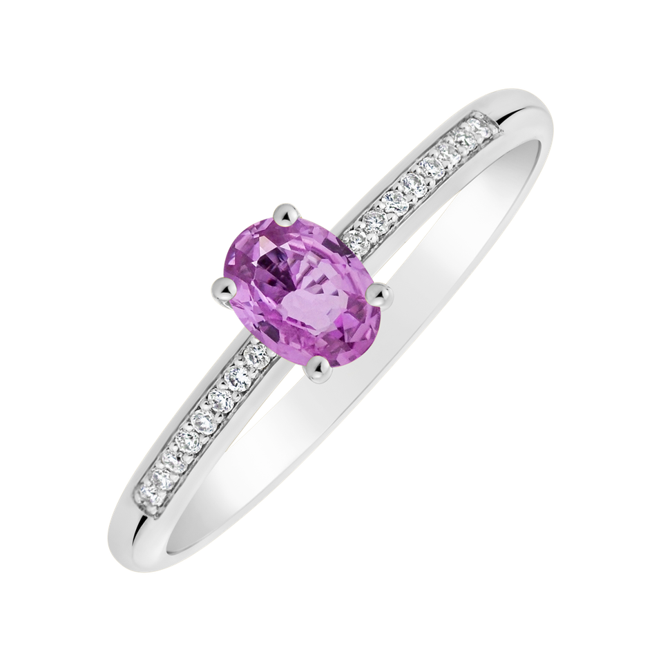 Prsten s diamanty a safírem Princess