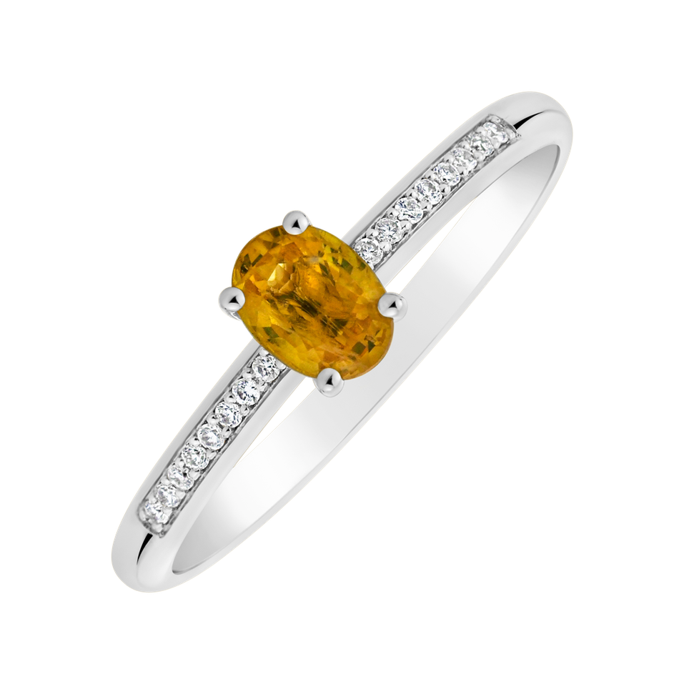 Prsten s diamanty a safírem Princess