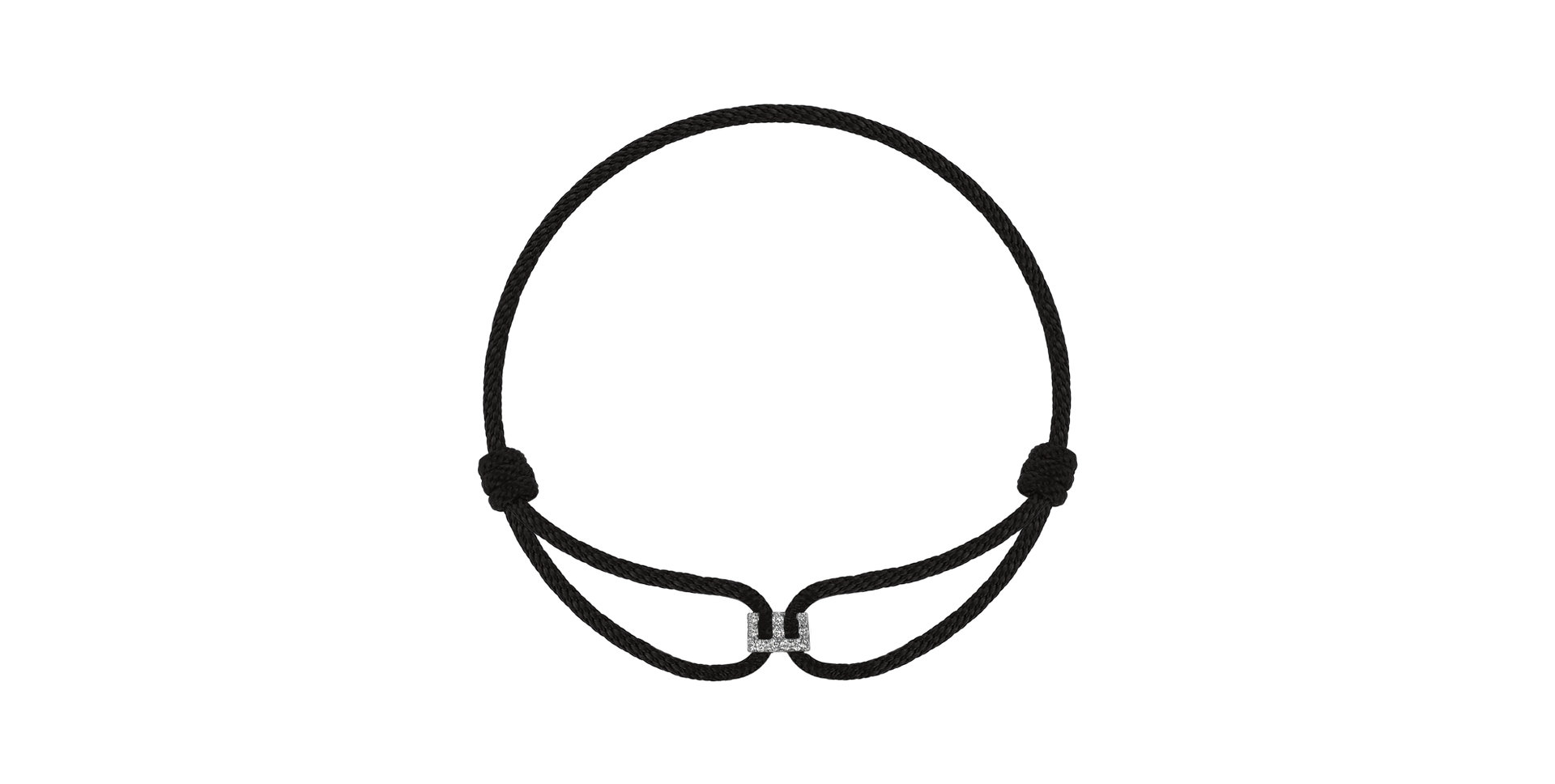 Náramek 14kt bílé zlato s diamantem Alphabet Delight