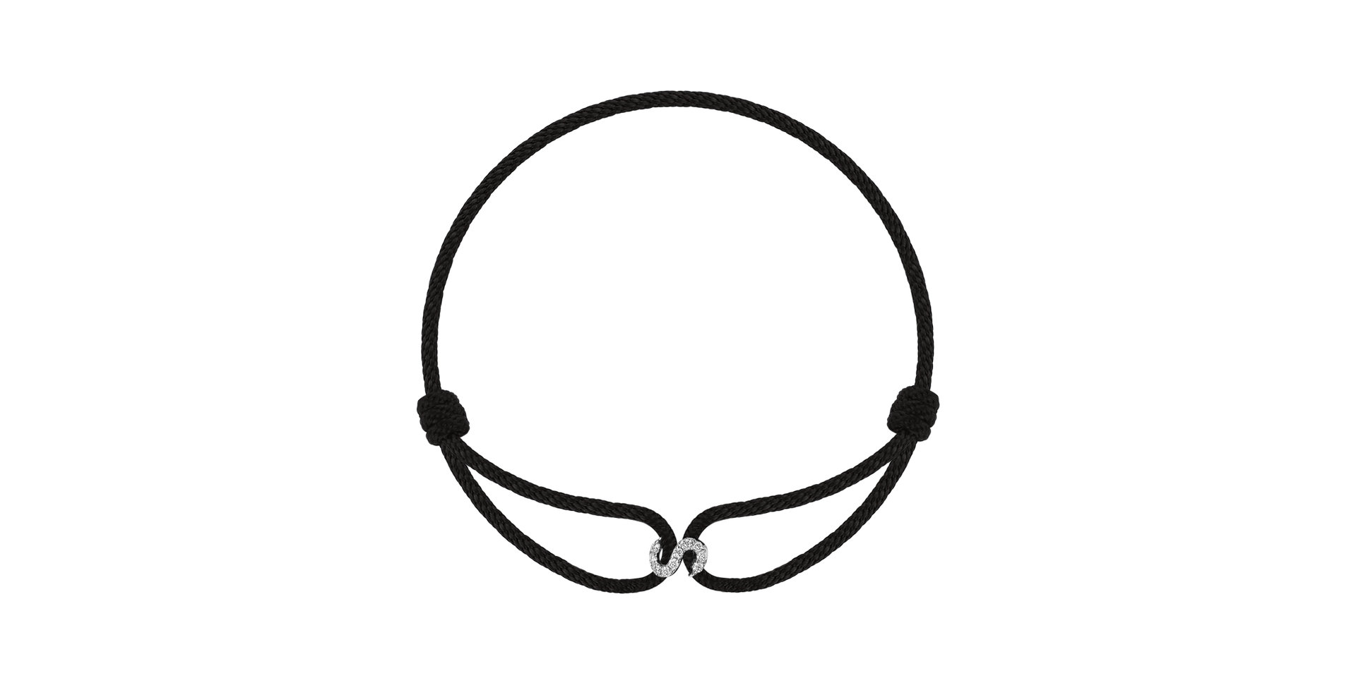 Náramek 14kt bílé zlato s diamantem Alphabet Delight