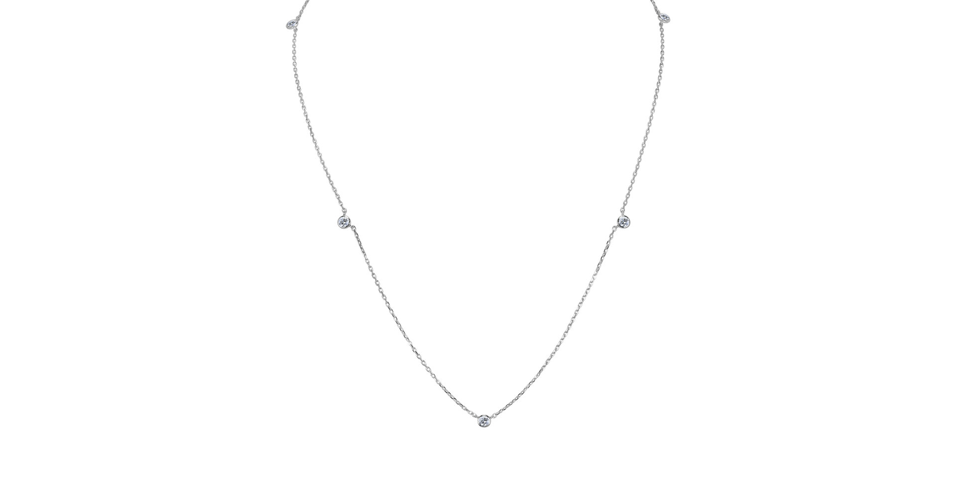 Náhrdelník 14kt bílé zlato s diamantem Nebula Gems