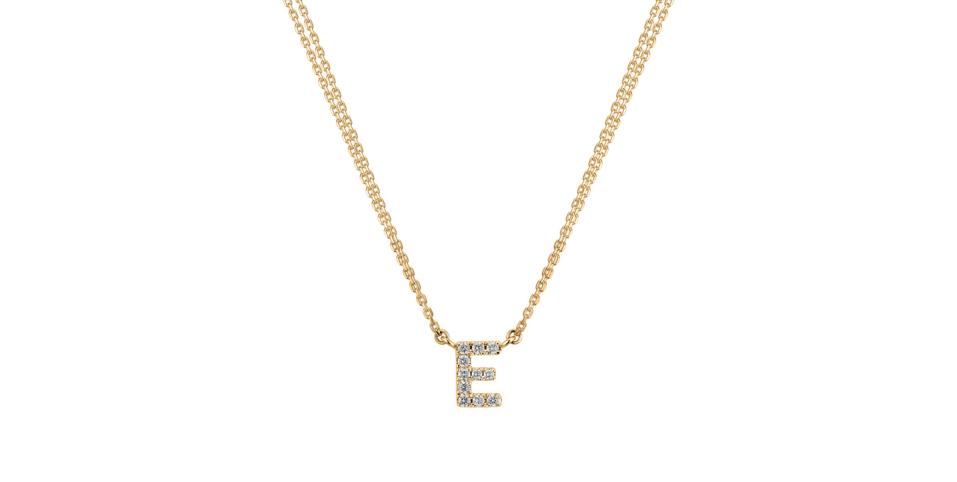 Náhrdelník 14kt žluté zlato s diamantem Shiny Alphabet