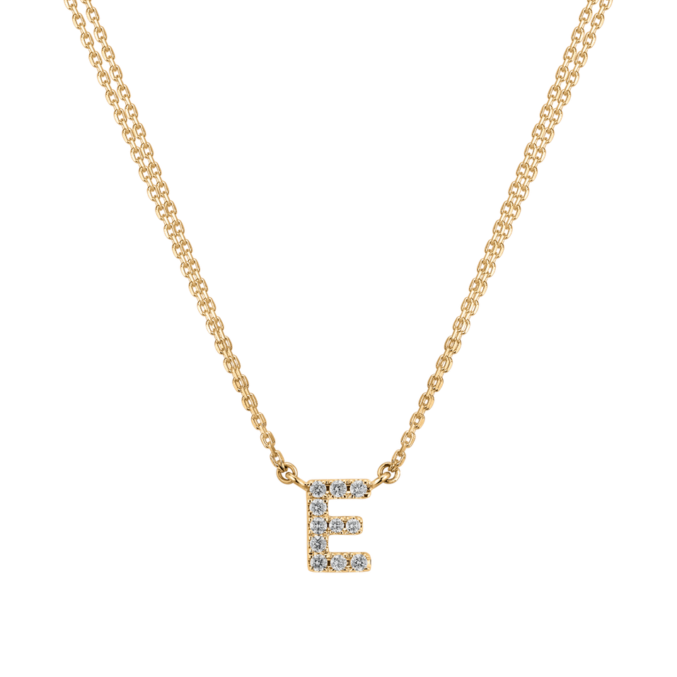 Náhrdelník 14kt žluté zlato s diamantem Shiny Alphabet