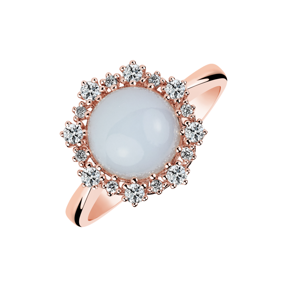 Prsten s chalcedonem a diamanty Divine Drop