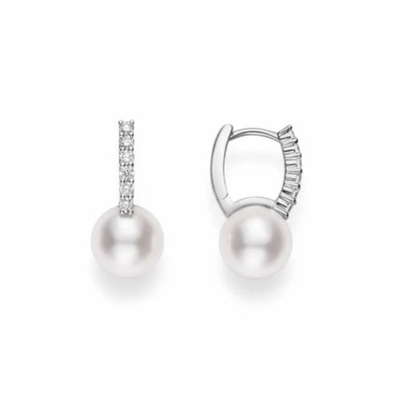 Náušnice s diamanty a perlou Classic Elegance
