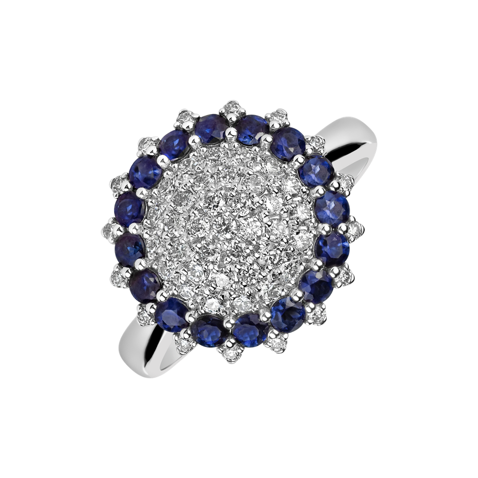 Prsten s diamanty a safíry Eclipse