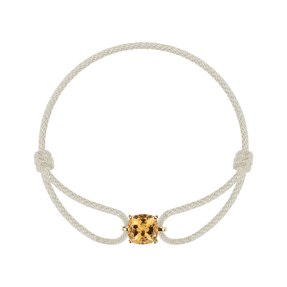 Náramek se šnůrkou a citrínem Faith