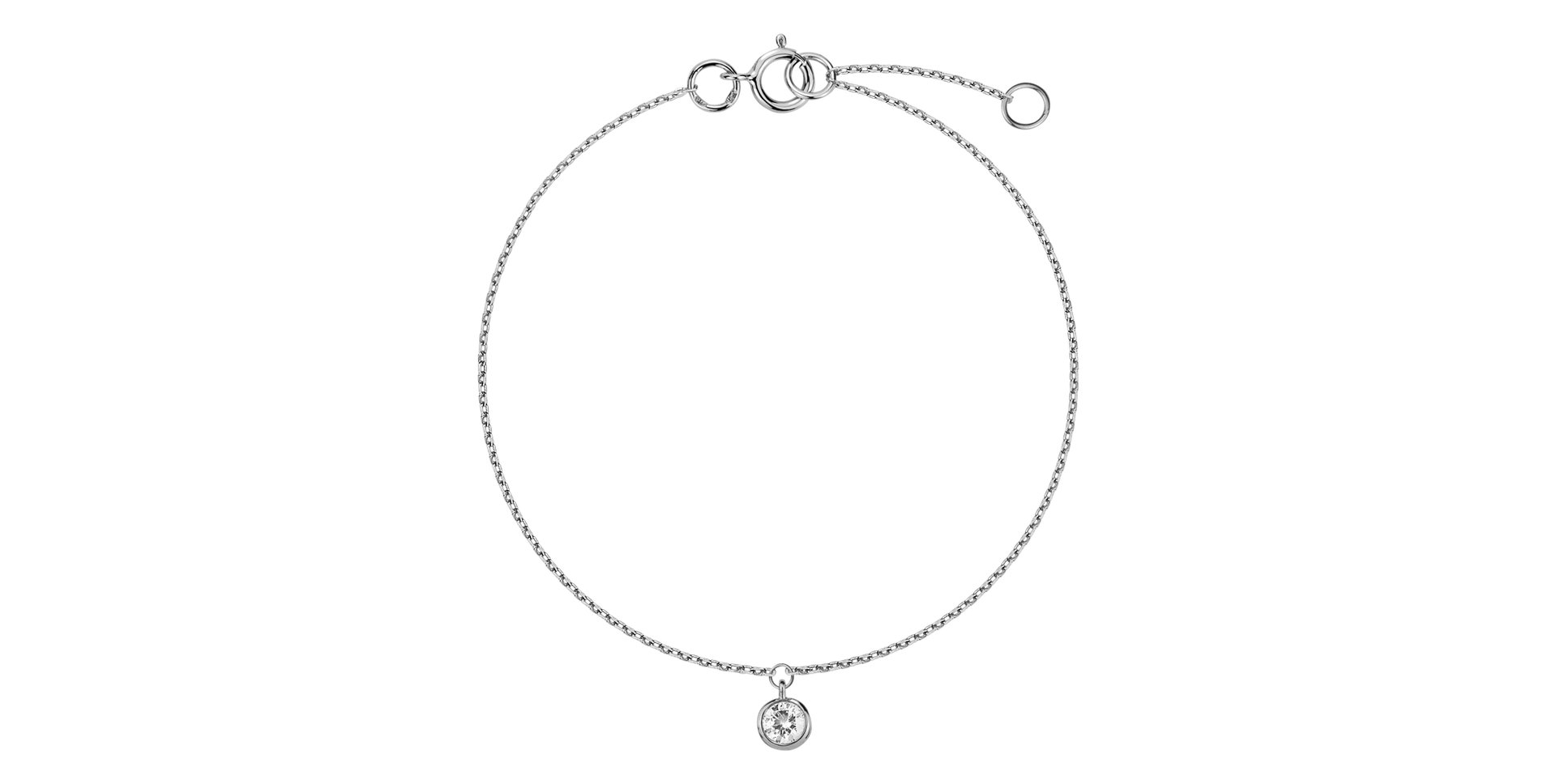 Náramek 14kt bílé zlato s diamantem Nanili