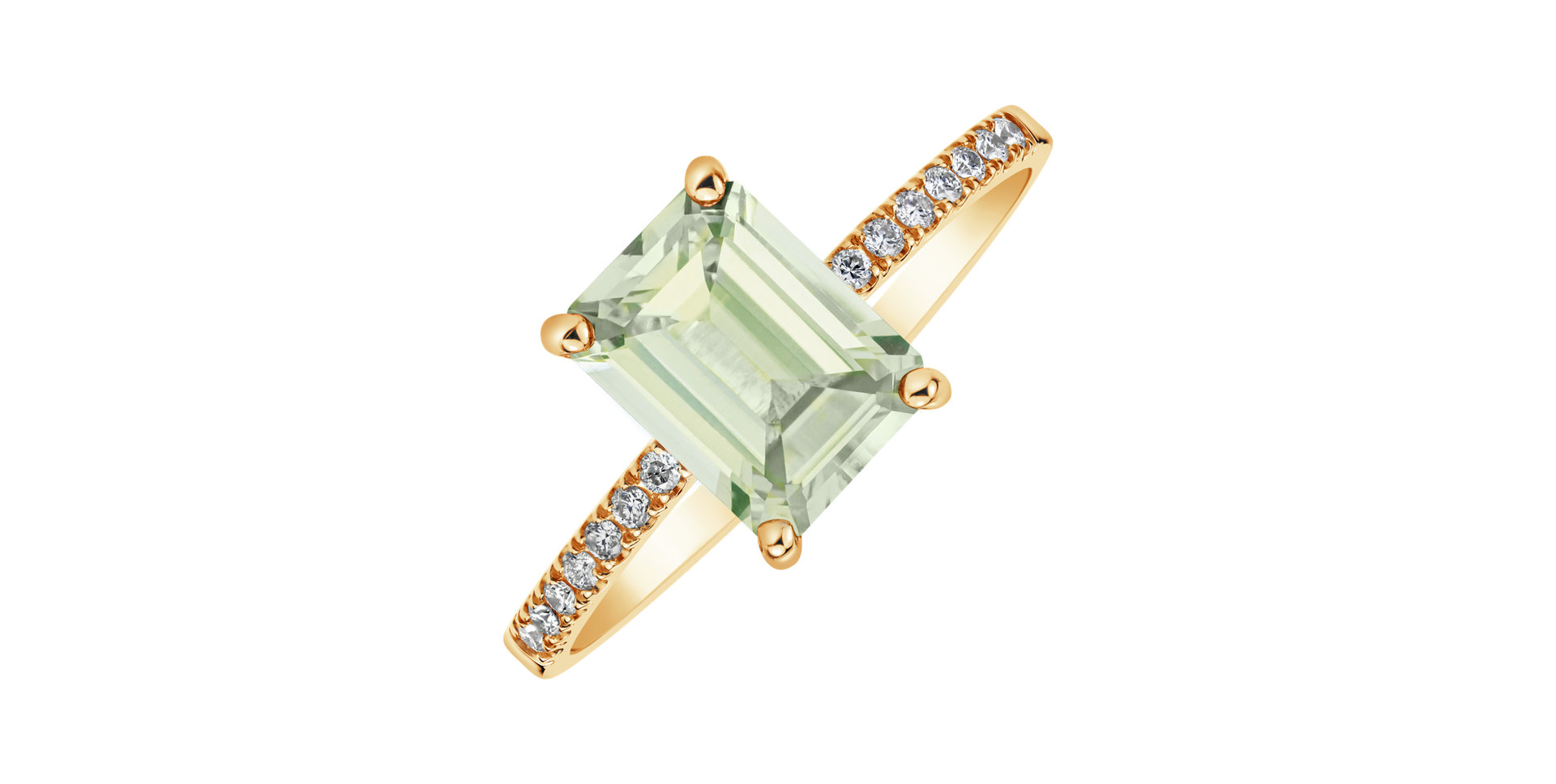 Prsten s diamanty a ametystem Mireth