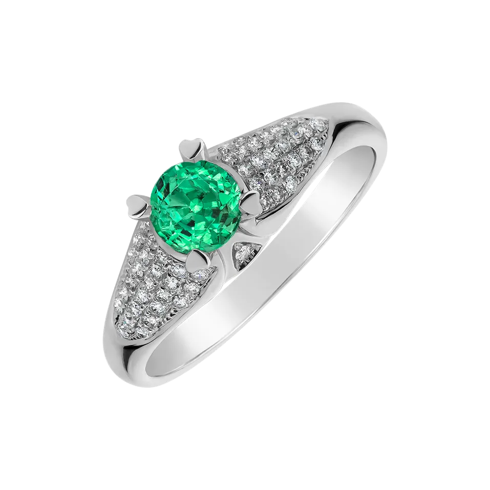 Prsten se smaragdem a diamanty Viridescent