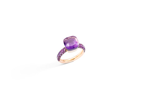 Prsten s ametystem a jadeitem Nudo Ring
